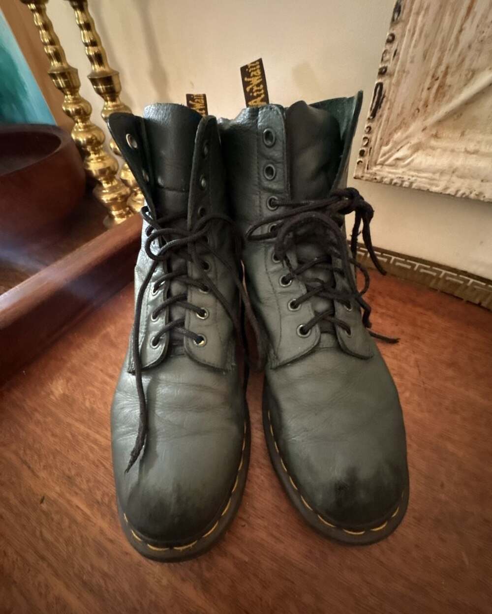 Dr. Martens 1460 8-Eye Combat Boots Green Leather